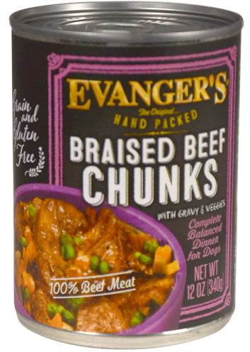 Evanger's Hand Packed Grain Free Braised Beef Chunks with Gravy Canned Dog Food - Mr Mochas Pet Supplies