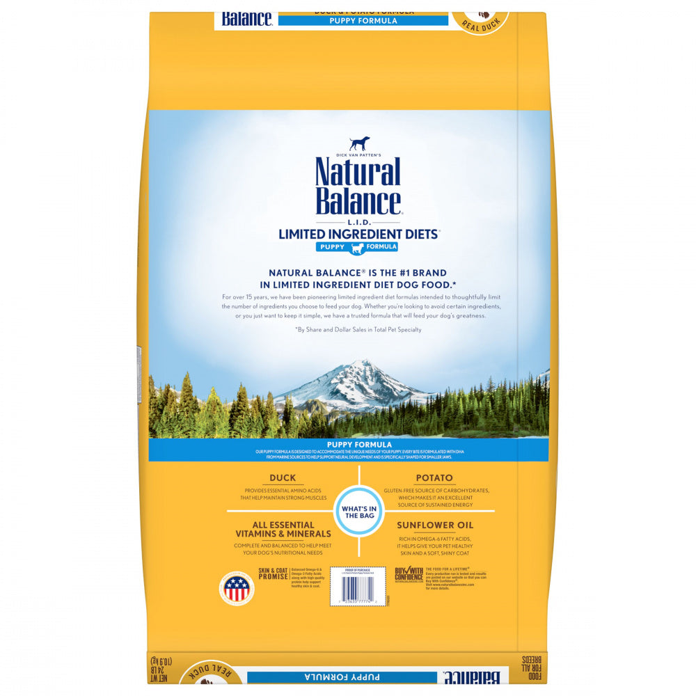 Natural Balance L.I.D. Limited Ingredient Diets Grain Free Potato and Duck Puppy Formula Dry Dog Food - Mr Mochas Pet Supplies