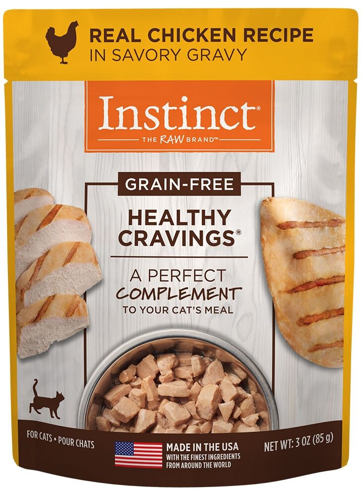 Instinct Healthy Cravings Grain Free Tender Chicken Recipe Meal Topper Pouches for Cats - Mr Mochas Pet Supplies