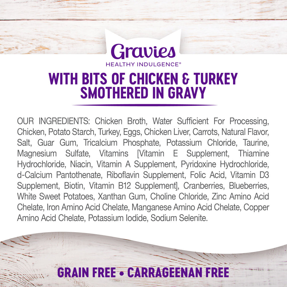 Wellness Healthy Indulgence Natural Grain Free Gravies with Chicken and Turkey in Gravy Cat Food Pouch