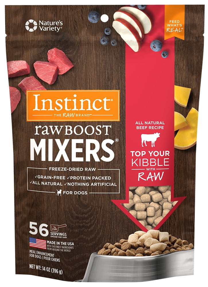 Instinct Raw Boost Mixers Grain Free Beef Formula Freeze Dried Dog Food Topper - Mr Mochas Pet Supplies