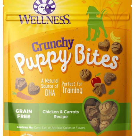 Wellness Natural Grain Free Crunchy Puppy Bites Chicken and Carrots Recipe Dog Treats