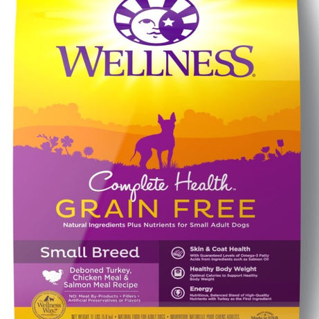 Wellness Complete Health Grain Free Small Breed Deboned Turkey, Chicken Meal and Salmon Meal Recipe Dry Dog Food - Mr Mochas Pet Supplies