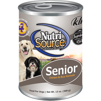 NutriSource Dog Can Chicken & Rice Senior 13 oz - Mr Mochas Pet Supplies