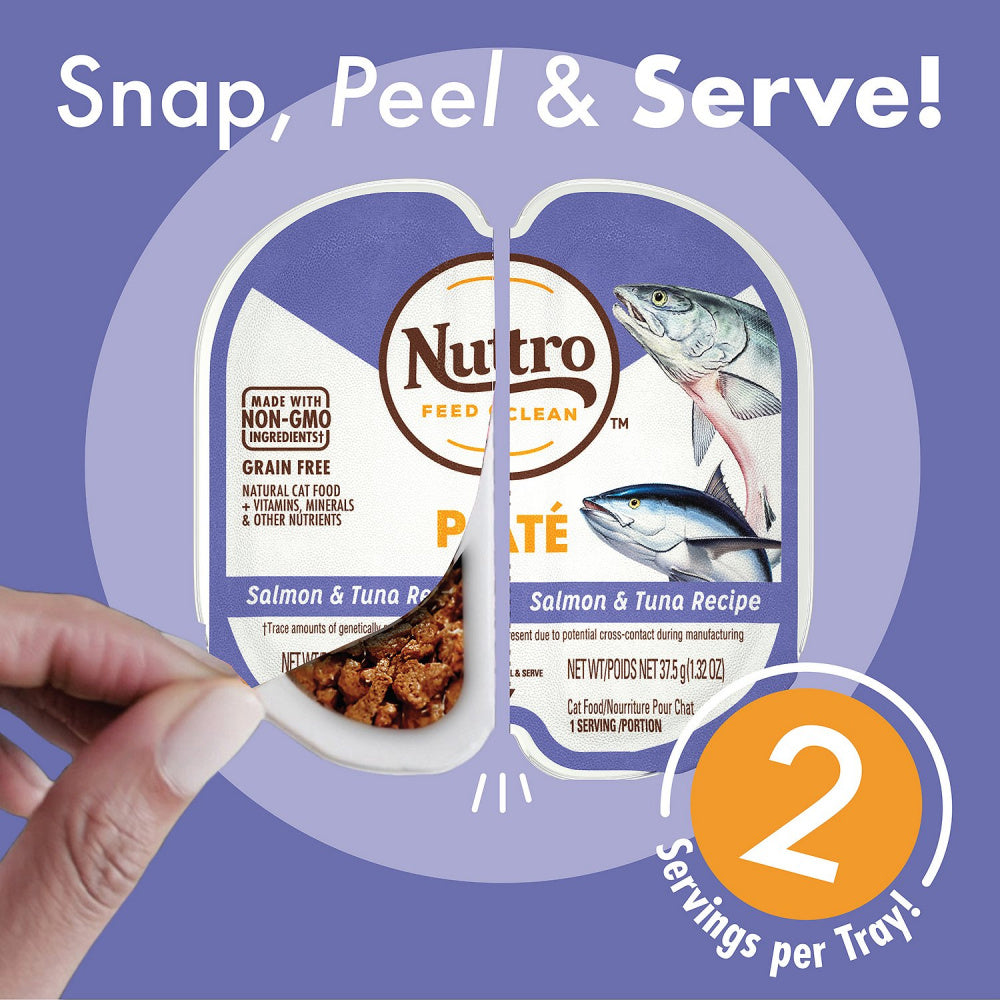 Nutro Perfect Portions Grain-Free Salmon & Tuna Recipe Cat Food Trays - Mr Mochas Pet Supplies