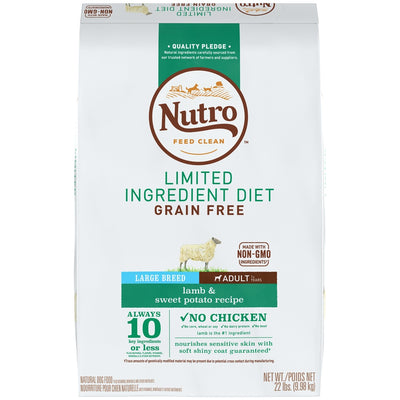 Nutro Limited Ingredient Diet Grain Free Large Breed Adult Lamb and Sweet Potato Dry Dog Food - Mr Mochas Pet Supplies