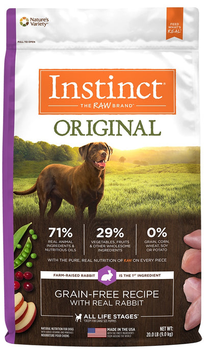 Instinct Original Grain Free Recipe with Real Rabbit Natural Dry Dog Food - Mr Mochas Pet Supplies