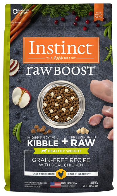 Instinct Raw Boost Healthy Weight Adult Grain Free Recipe with Real Chicken Natural Dry Dog Food - Mr Mochas Pet Supplies