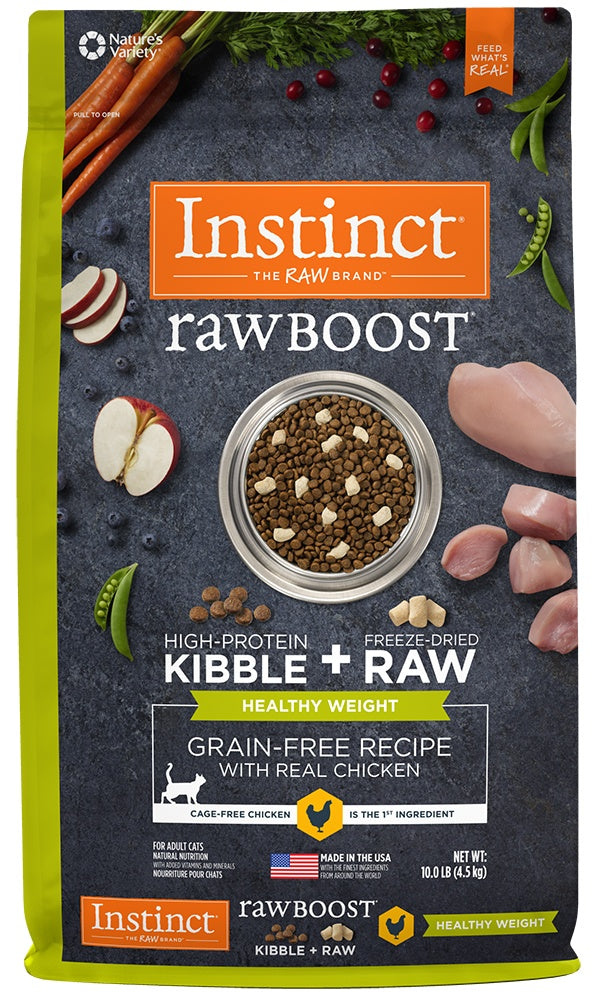 Instinct Raw Boost Healthy Weight Adult Grain Free Recipe with Real Chicken Natural Dry Cat Food - Mr Mochas Pet Supplies