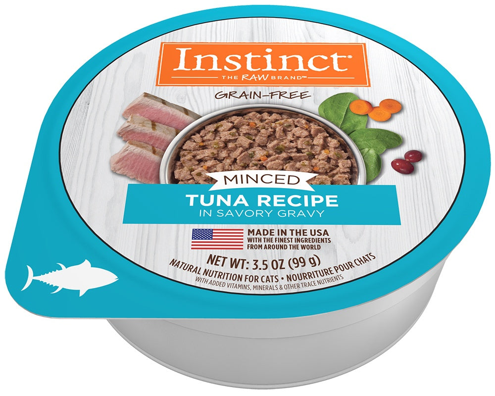 Instinct Adult Grain Free Minced Recipe with Real Tuna Natural Cat food Cups - Mr Mochas Pet Supplies