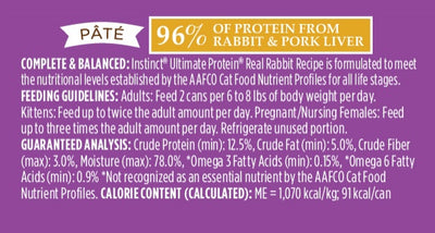 Instinct Ultimate Protein Grain Free Rabbit Natural Canned Cat Food - Mr Mochas Pet Supplies