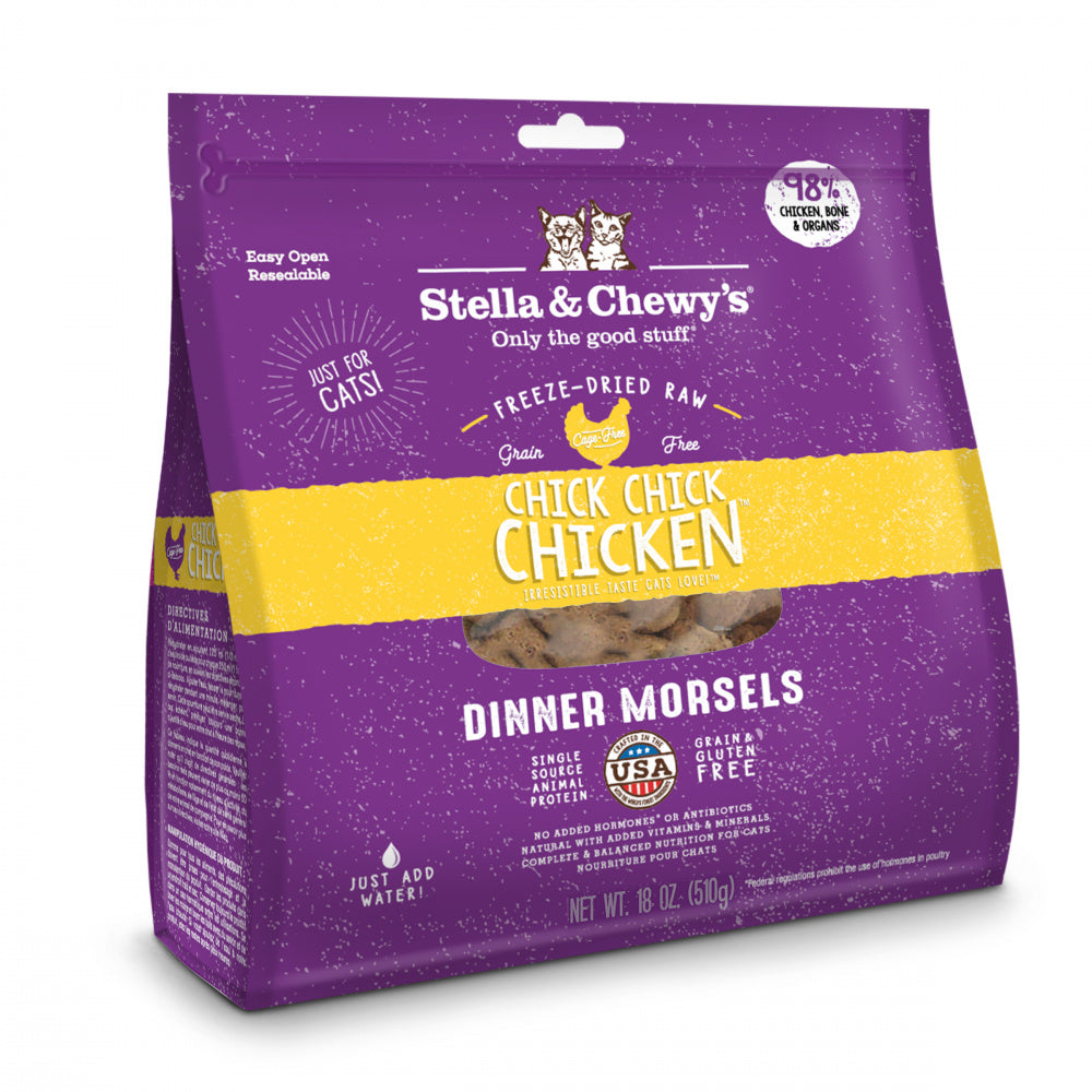 Stella & Chewy's Grain Free Chick Chick Chicken Dinner Morsels Freeze Dried Raw Cat Food - Mr Mochas Pet Supplies