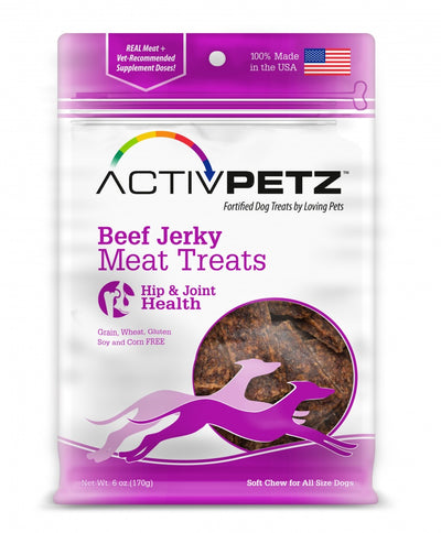 Loving Pets ActivPetz Grain Free Beef Jerky Hip and Joint Health Dog Treats - Mr Mochas Pet Supplies