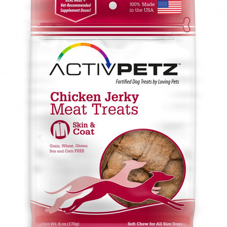Loving Pets ActivPetz Grain Free Chicken Jerky Skin and Coat Health Dog Treats - Mr Mochas Pet Supplies