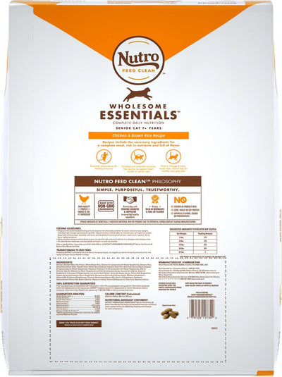 Nutro Wholesome Essentials Senior Cat Chicken and Brown Rice Dry Cat Food - Mr Mochas Pet Supplies