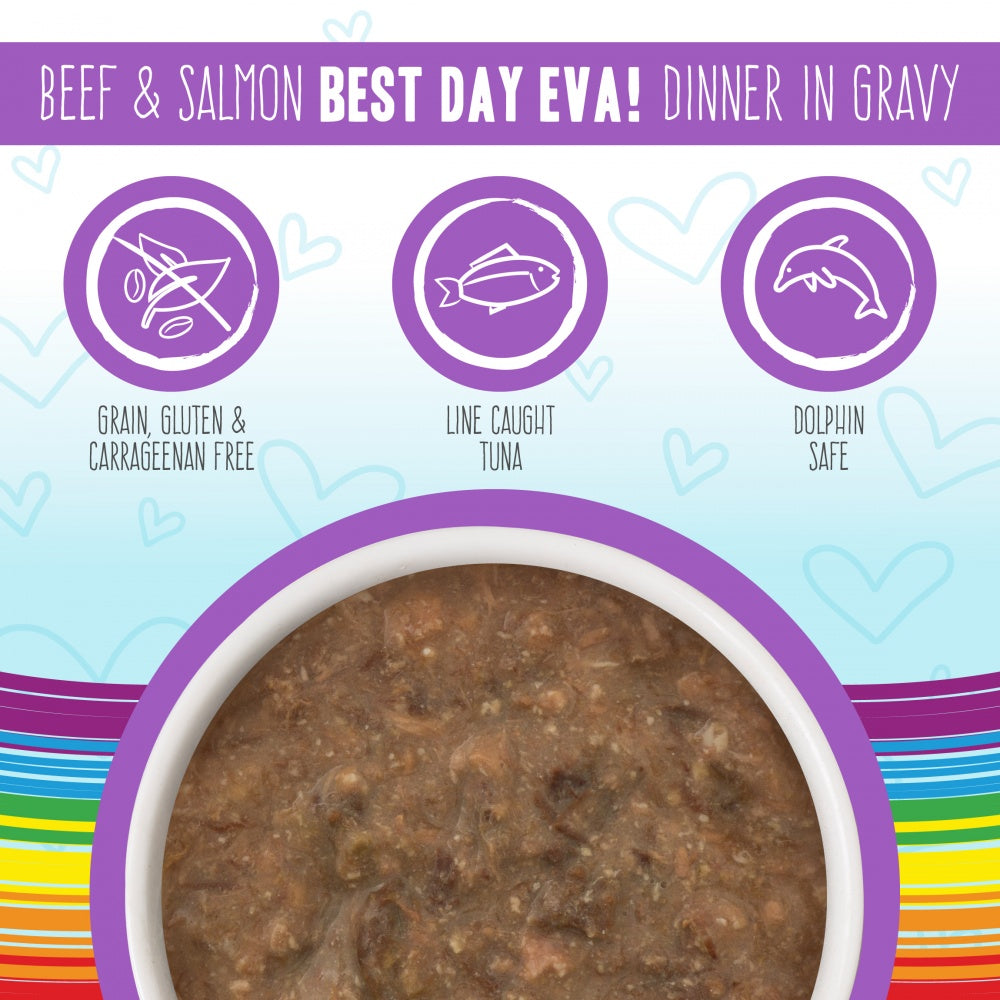 Weruva BFF Oh My Gravy Best Day Eva Grain Free Beef & Salmon in Gravy Canned Cat Food - Mr Mochas Pet Supplies