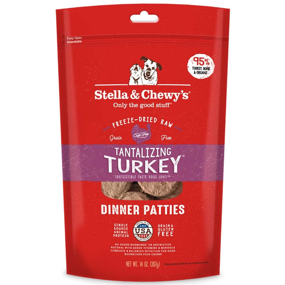 Stella & Chewy's Tantalizing Turkey Grain Free Dinner Patties Freeze Dried Raw Dog Food - Mr Mochas Pet Supplies