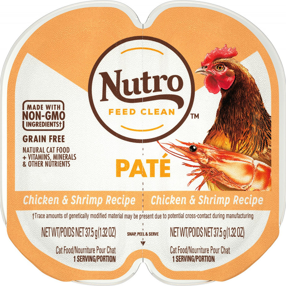 Nutro Perfect Portions Adult Grain Free Chicken and Shrimp Pate Wet Cat Food Trays - Mr Mochas Pet Supplies