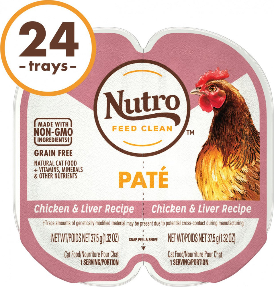 Nutro Perfect Portions Adult Grain Free Chicken & Liver Pate Wet Cat Food Trays - Mr Mochas Pet Supplies