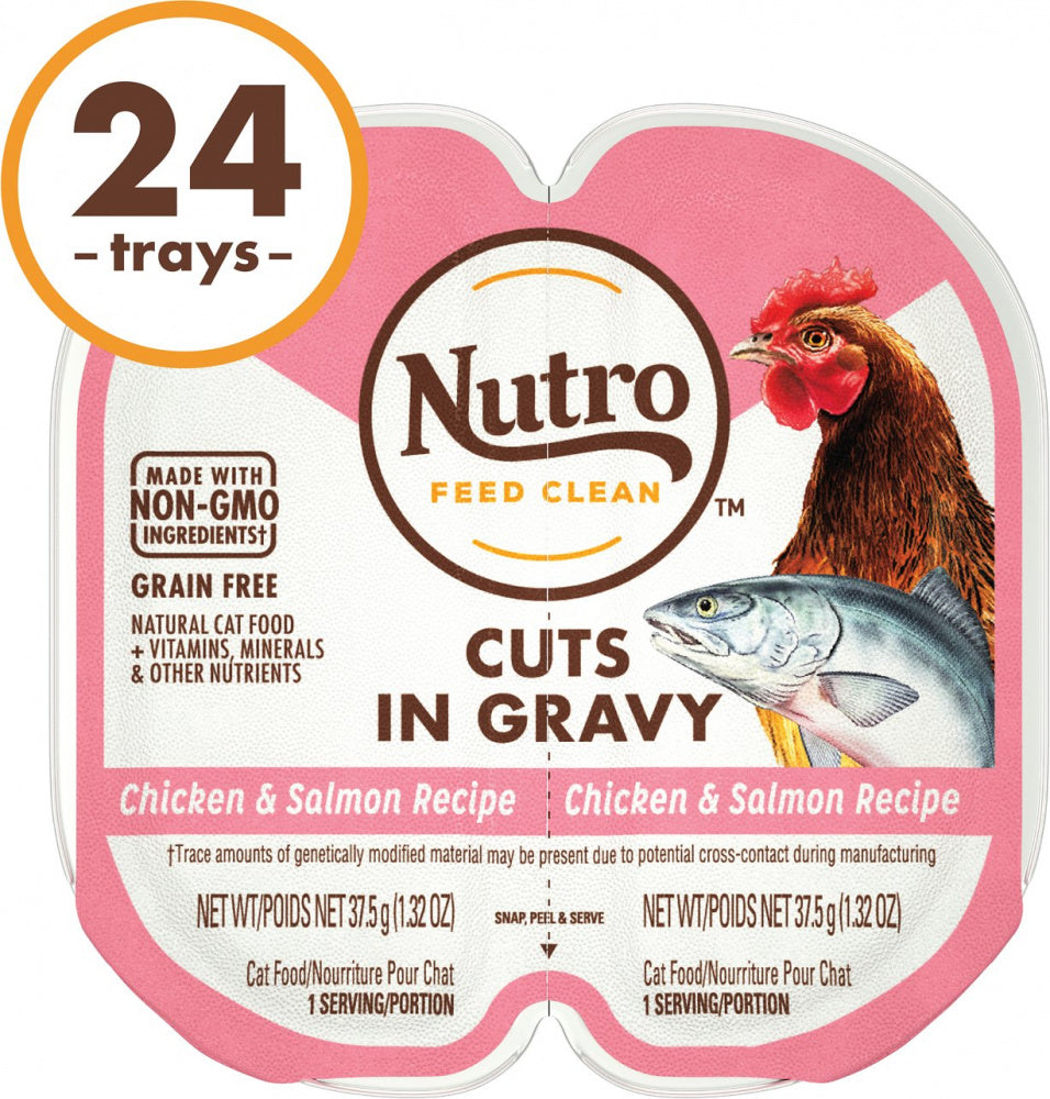 Nutro Perfect Portions Adult Grain Free Salmon & Chicken Pate Wet Cat Food Trays - Mr Mochas Pet Supplies
