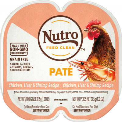 Nutro Perfect Portions Adult Grain Free Chicken, Liver & Shrimp Pate Wet Cat Food Trays - Mr Mochas Pet Supplies