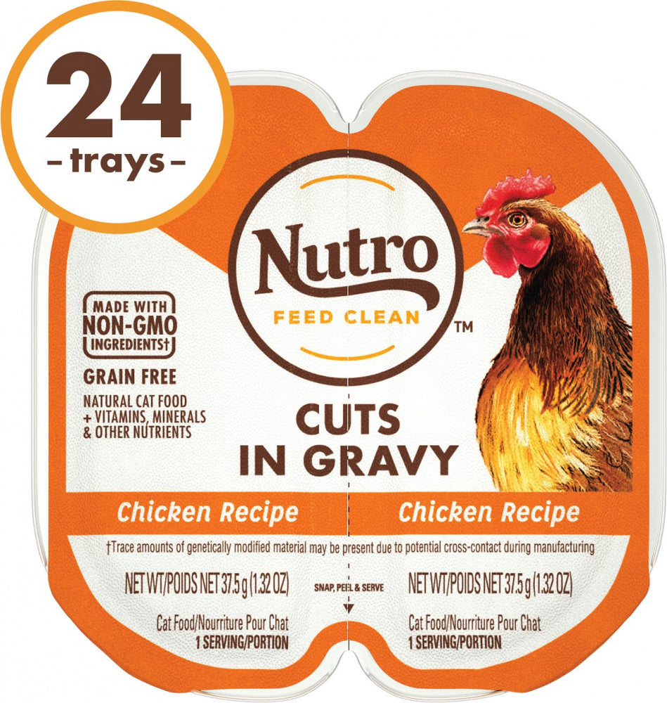 Nutro Perfect Portions Grain Free Cuts In Gravy Real Chicken Recipe Wet Cat Food Trays - Mr Mochas Pet Supplies