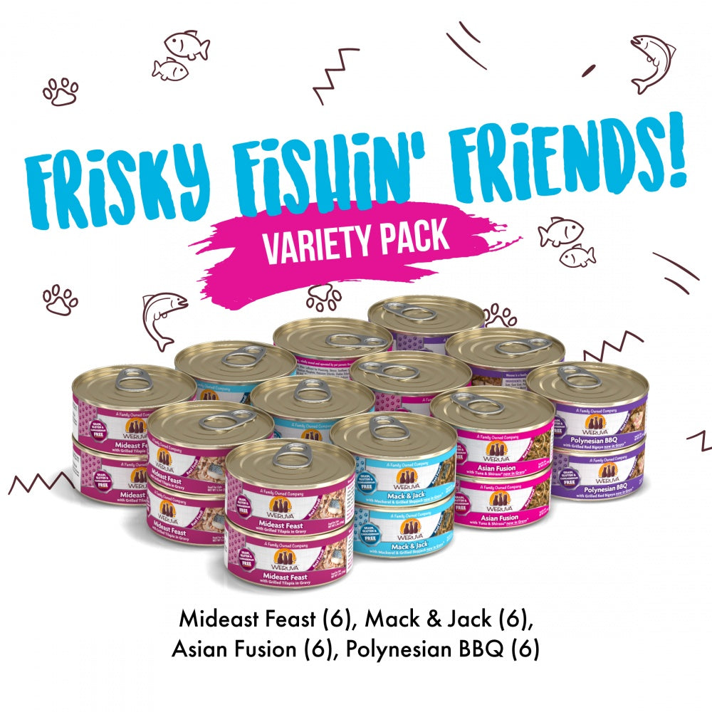 Weruva Classic Grain Free Frisky Fishin' Friends Canned Cat Food Variety Pack - Mr Mochas Pet Supplies