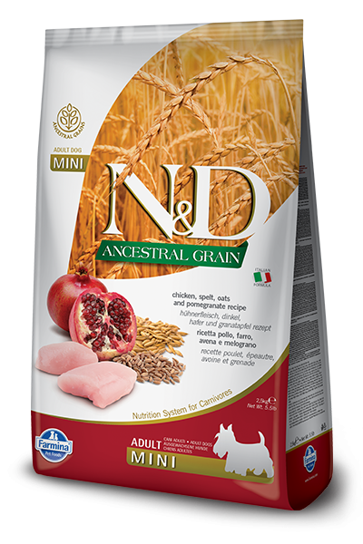 Farmina N&D Natural & Delicious Low Grain Mini Adult Chicken & Pomegranate Dry Dog Food - Mr Mochas Pet Supplies