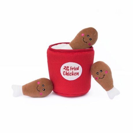 ZippyPaws Zippy Burrow Chicken Bucket Hide & Seek Puzzle Dog Toy - Mr Mochas Pet Supplies