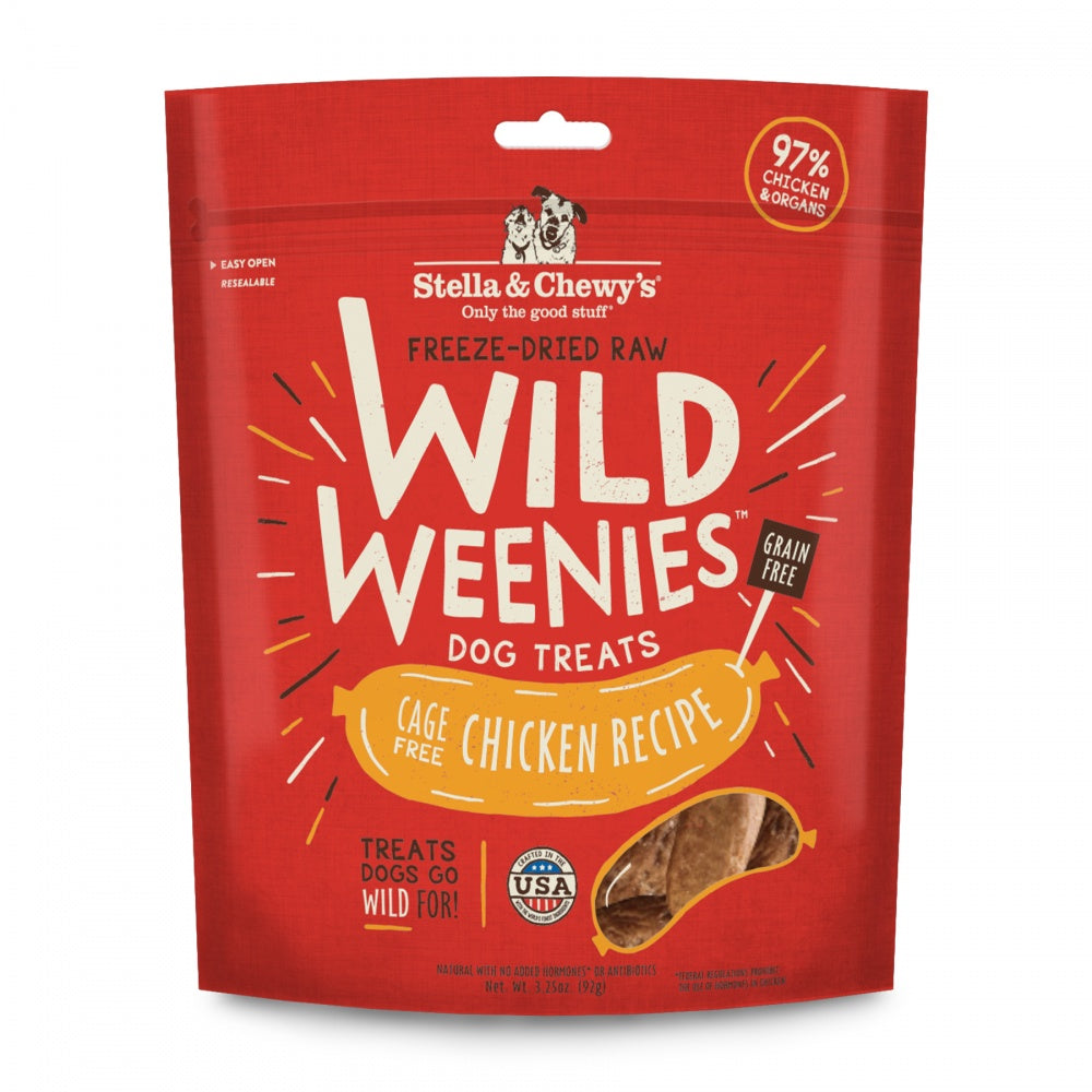 Stella & Chewy's Wild Weenies Grain Free Chicken Recipe Freeze Dried Raw Dog Treats - Mr Mochas Pet Supplies