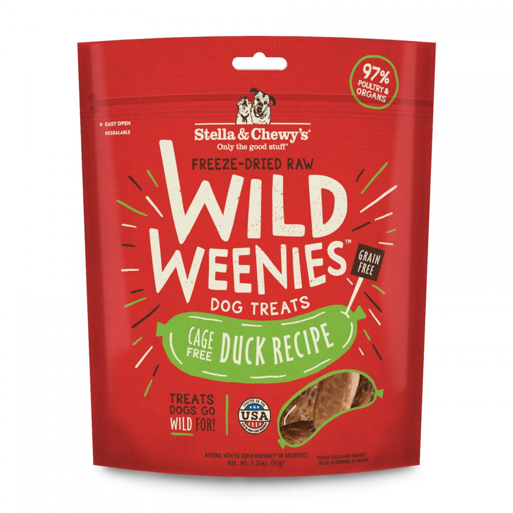 Stella & Chewy's Wild Weenies Grain Free Duck Recipe Freeze Dried Raw Dog Treats - Mr Mochas Pet Supplies