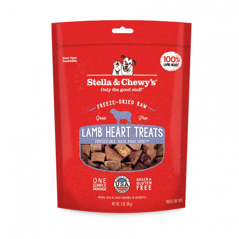 Stella & Chewy's Freeze-Dried Raw Lamb Heart Dog Treats - Mr Mochas Pet Supplies