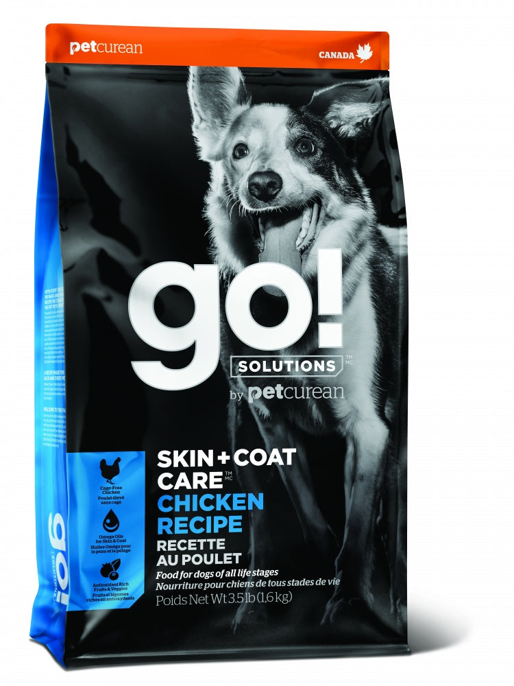 Petcurean Go! Solutions Skin + Coat Care Chicken Recipe Dry Dog Food - Mr Mochas Pet Supplies