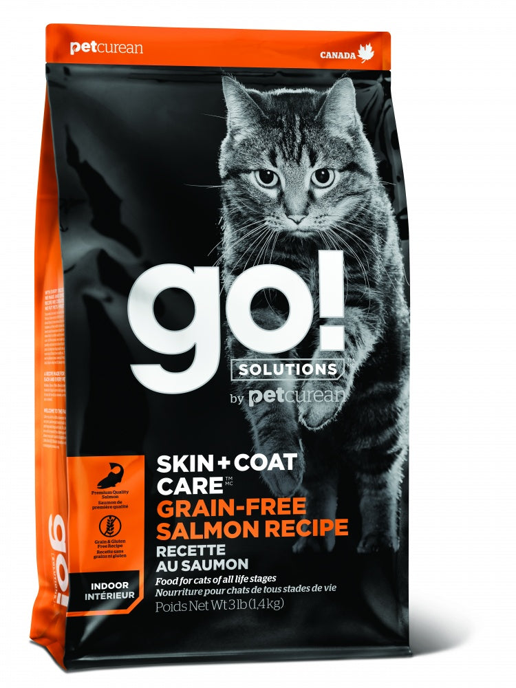 Petcurean GO! Grain Free Skin + Coat Care Salmon Recipe Dry Cat Food - Mr Mochas Pet Supplies