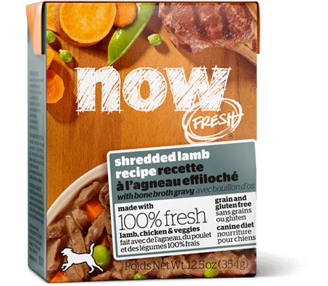 Petcurean NOW! Fresh Grain Free Shredded Lamb Recipe with Bone Broth Gravy Wet Dog Food - Mr Mochas Pet Supplies