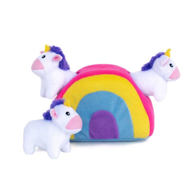 ZippyPaws Zippy Burrow Unicorns Rainbow Puzzle Dog Toy - Mr Mochas Pet Supplies
