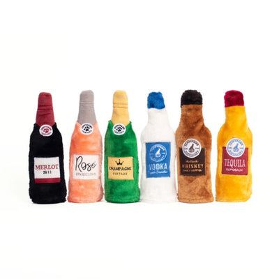 ZippyPaws Happy Hour Crusherz Champagne Plush Dog Toy - Mr Mochas Pet Supplies