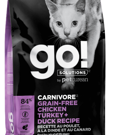 Petcurean GO! Solutions Carnivore Grain Free Chicken, Turkey, & Duck Recipe Dry Cat Food - Mr Mochas Pet Supplies