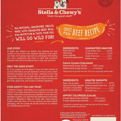 Stella & Chewy's Wild Weenies Raw Beef Freeze Dried Raw Dog Treats - Mr Mochas Pet Supplies