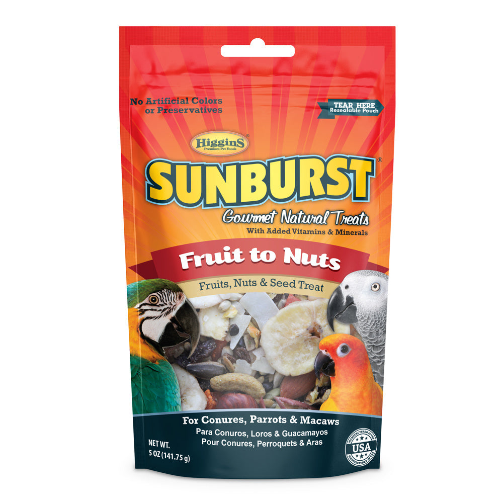 Higgins Sunburst Gourmet Treats Fruit to Nuts - Mr Mochas Pet Supplies