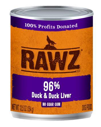 Rawz Dog Can GF 96% Duck & Duck Pate 12.5oz