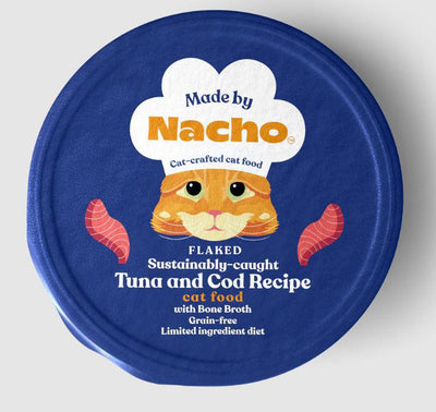 Nacho Flaked Tuna & Cod with Bone Broth, Grain Free LID cup 2.5oz