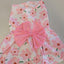 Floral dress with pink flowers with a pink bow