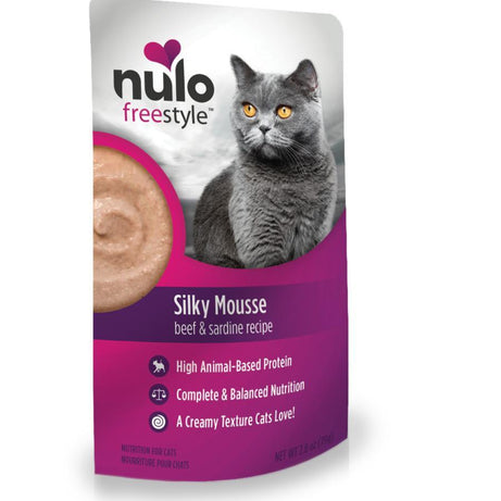 Nulo Cat Silky Mousse Cat Food Beef Sardine 2.8 oz - Mr Mochas Pet Supplies