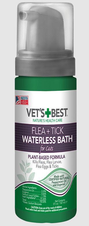 Vet's Best Cat Natural Flea & Tick Waterless Bath 5 oz
