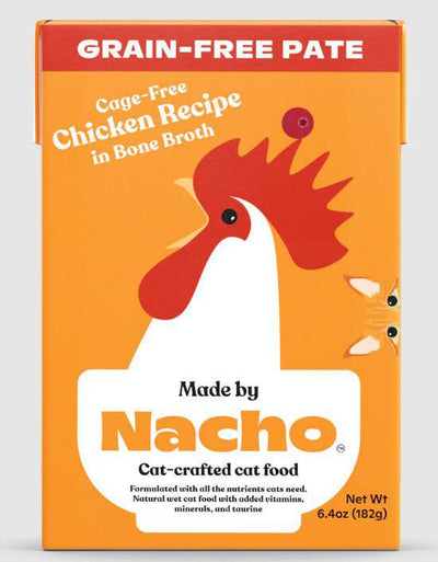 Nacho Grain Free Pate CageFree Chicken in Bone Broth tetra 6.4oz