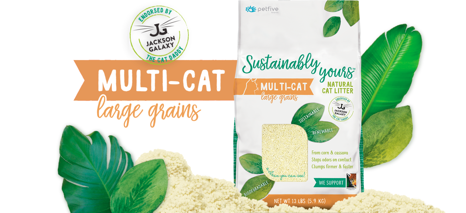 Sustainably Yours Natural Cat Litter - Multi-Cat Large Grain Litter