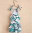 teal & pink design dress