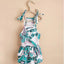 teal & pink design dress