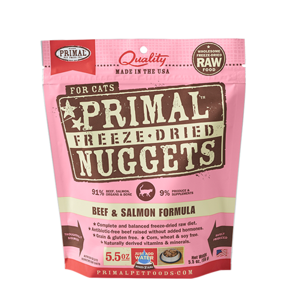 Primal Cat FD Nugget Beef & Salmon - Mr Mochas Pet Supplies